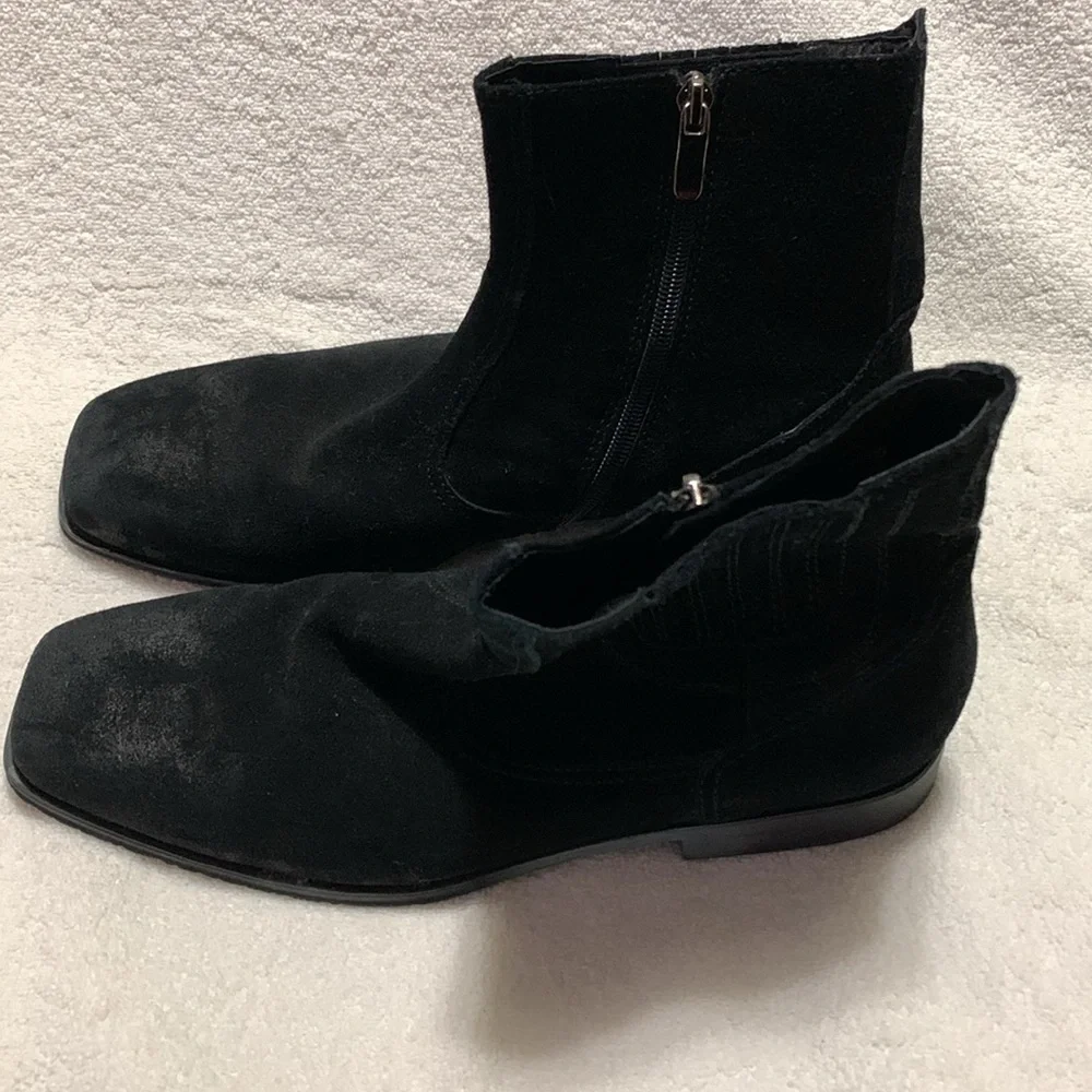 Donald Pliner Men's Abroad Oily Leather Slip Zip Boot Black 10